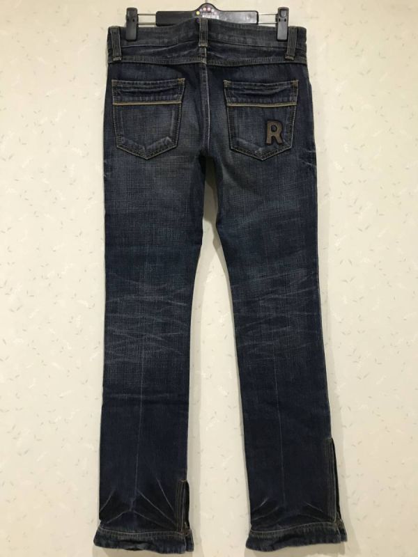 * RICO Rico 06-6C-1103 кромка обе боковой Zip Denim брюки темно синий сделано в Японии SS BJBJ.B