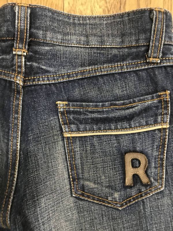 * RICO Rico 06-6C-1103 кромка обе боковой Zip Denim брюки темно синий сделано в Японии SS BJBJ.B