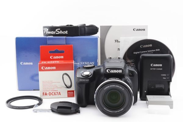 [Rank:AB] Canon Powershot SX50 IS Black FA-DC67A Compact Digital Camera ブラック コンパクトデジタルカメラ / キヤノン 動作OK #2036