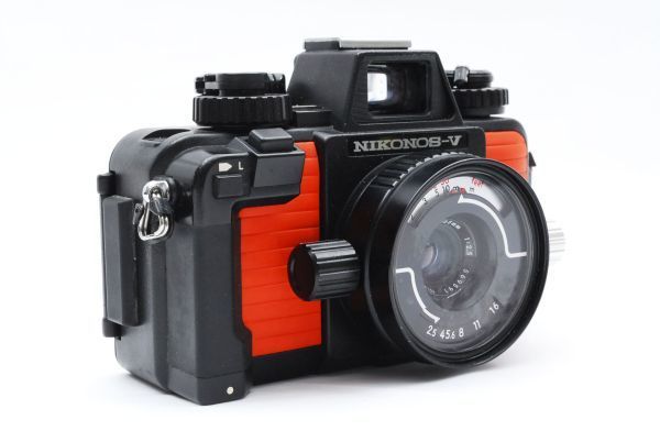 [Rank:AB] Nikonos-V Orange + Nikkor 35mm F2.5 + SB-105 Speed Light 水中 フィルムカメラ / ニコン 通電,シャッター◎ 付属品多数 #1495_画像3