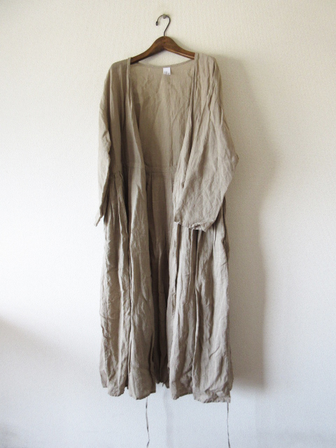 2020SS cavane / キャヴァネ cache-coeur linen one-piece Herbs Sage gray * リネン カシュクール ワンピース ドレス ブラウス シャ