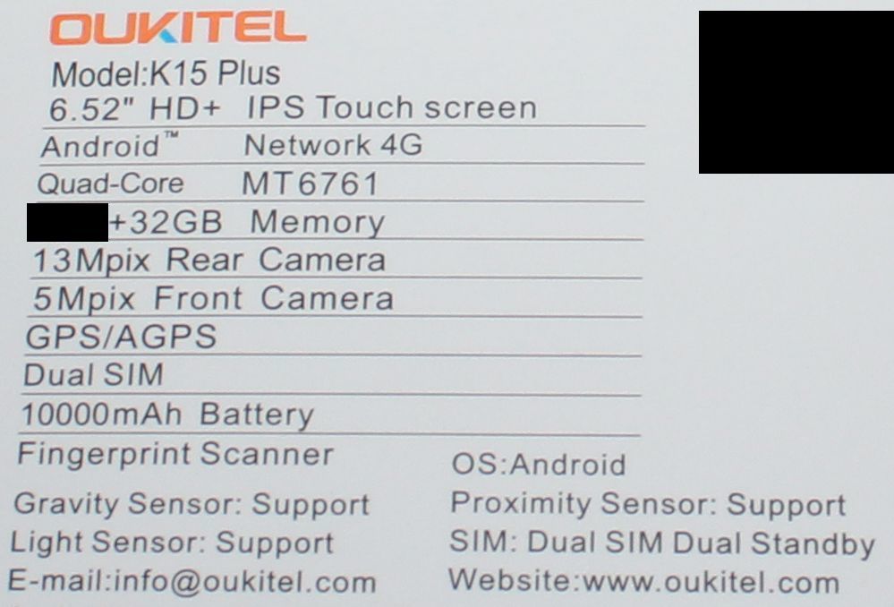 新品 OUKITEL K15 Plus 10000mAh 6.52インチ SIMフリー スマホ スマートフォン 本体 送料無料の画像3