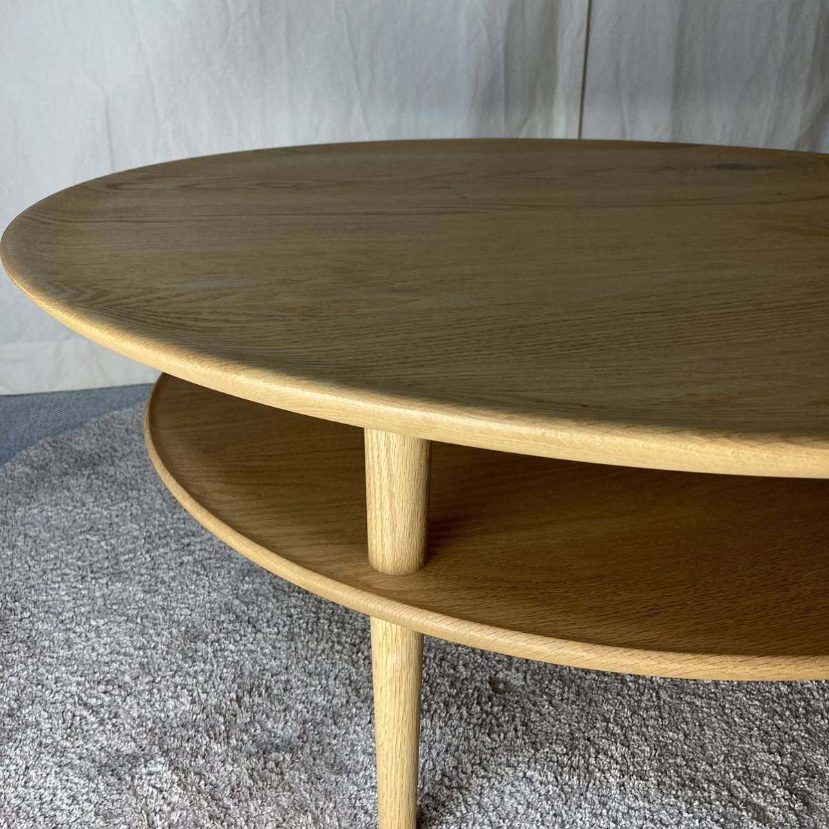 【送料無料】HIRASHIMA / ヒラシマ オーク無垢材　LEGARE Circle Table 084 レガーレ サークルテーブル　 経84cm円形テーブル　2段