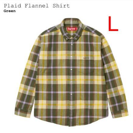 【新品】Lサイズ 23AW Supreme Plaid Flannel Shirt Green シュプリーム プレイド フランネル シャツ グリーン ネルシャツ チェック 長袖