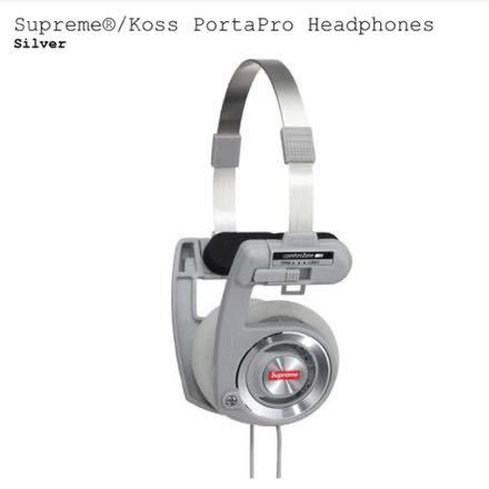 Supreme / Koss Portapro Headphones Silver シュプリーム コス Supreme / Koss Portapro Headphones Silver シュプリーム コス