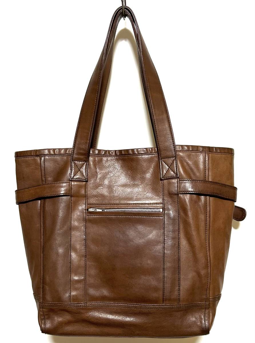 PORTER leather tote bag Brown Porter Yoshida bag shoulder .. cow leather 