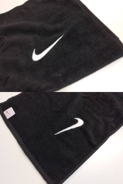 黒）幅25*120cm）NIKE ナイキ ★マフラータオル ソリッドコア 薄手 綿100% TW2520 NIKE ◆新品送料込_画像4