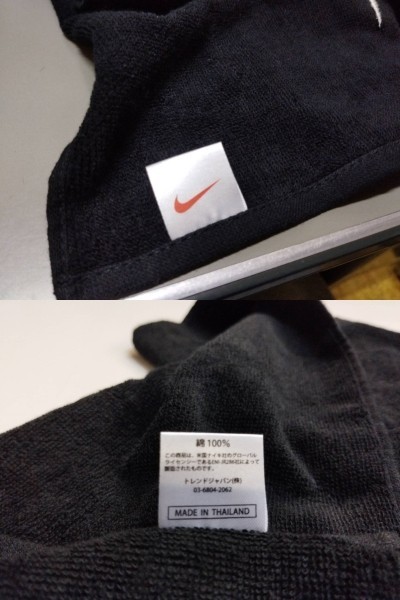 黒）幅25*120cm）NIKE ナイキ ★マフラータオル ソリッドコア 薄手 綿100% TW2520 NIKE ◆新品送料込_画像5