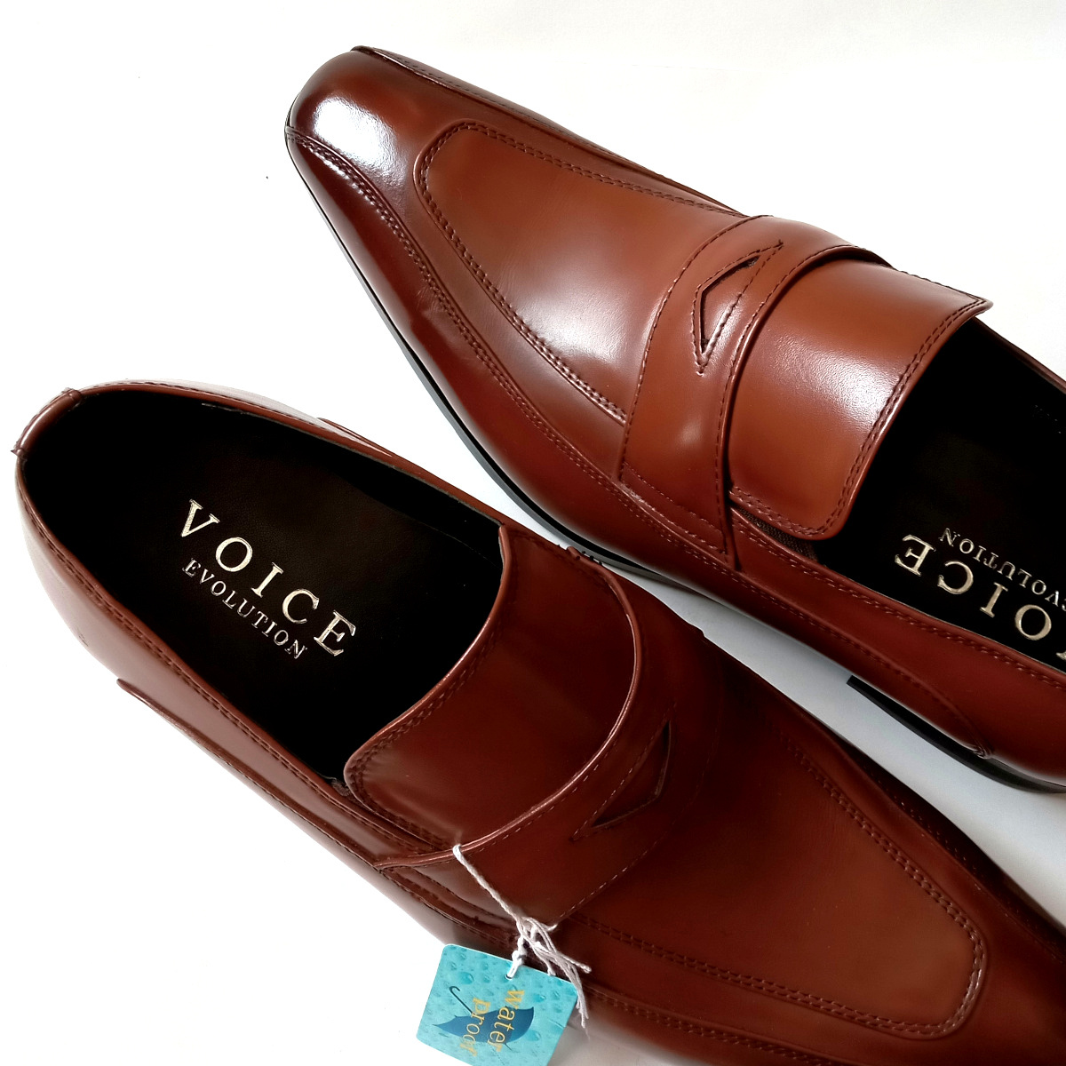 【V74】新品 VOICE ヴォイス　ビジネスシューズ　紳士靴　本革 レザー 25㎝ 日本製　革靴　ブラウン茶 撥水加工 シークレットインソール_画像3