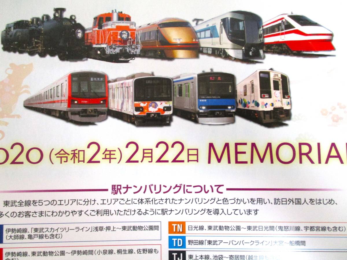 F14 【記念乗車券】商品名 2020年2月22日記念乗車券 鉄道会社名 東武鉄道 【鉄道切符】S1354の画像3