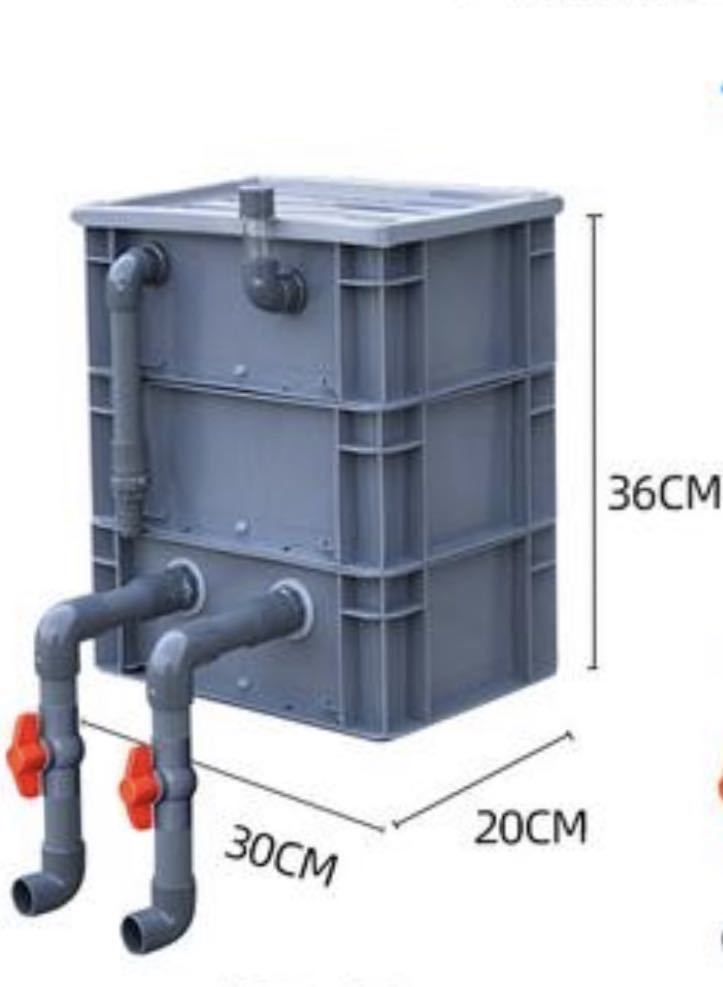水中ポンプ25w付き物理濾過、生物濾過一体式、生簀大型水槽万能濾過装置、濾過、濾過層、即時発送送料込み_画像3