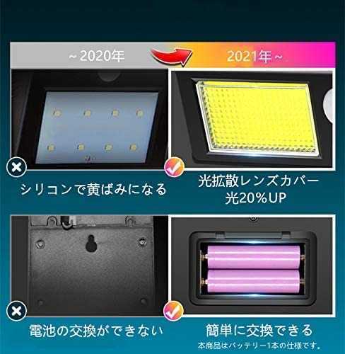 ソーラーライト LED センサーライト 人感センサー 屋外 太陽光発電 人感センサーライト 高輝度 分離型 拡散レンズ搭載