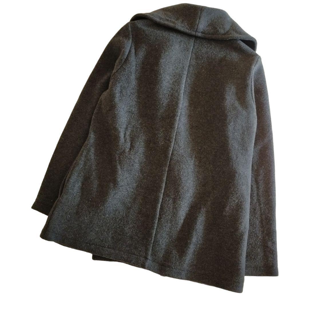 超目玉】 theory 38 M ショールカラー グレー luxe ハーフニットコート
