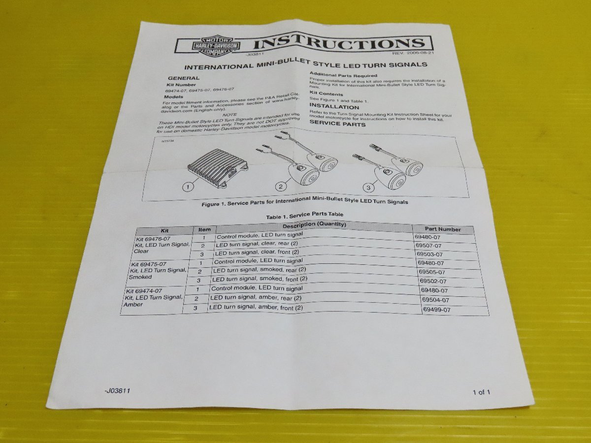 C230388J [ новый товар ] оригинальный Mini ba let указатель поворота LED комплект #69476-07 02 год после.04 год после Softail. спорт.FXST.FLST.XL.883.1200. Harley 