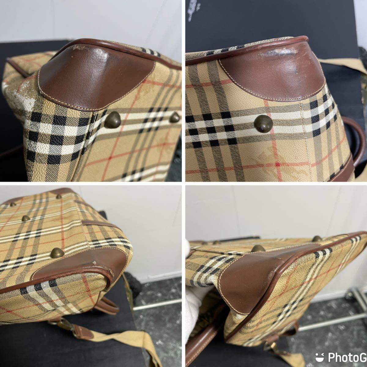 Burberry バーバリー ボストンバッグノバチェック シャドーホース