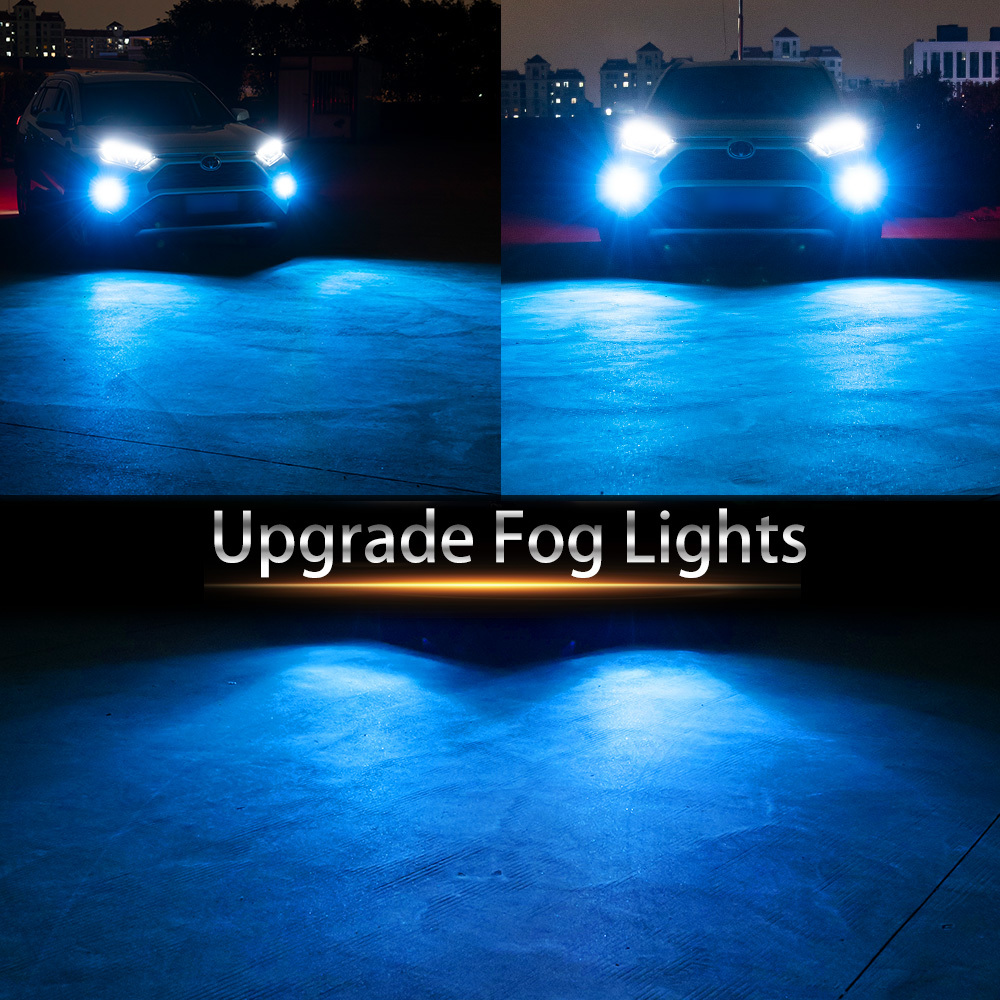  car LED head light 9005/HB3 LED car foglamp light conversion kit 12v all-purpose car out light 8000K MINI size foglamp installation easy ice blue 2 piece 