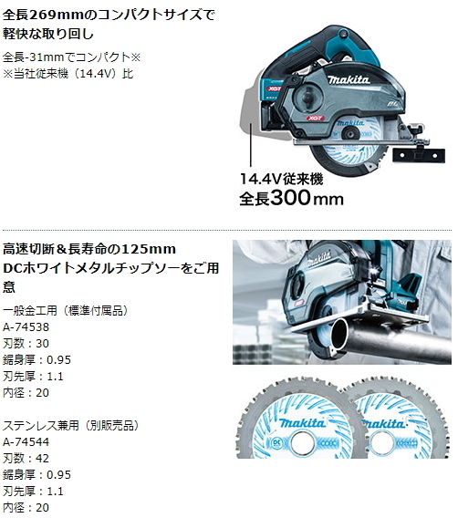 マキタ 125mm 充電式 チップソー カッタ CS003GZ 40V 本体のみ 新品_画像4