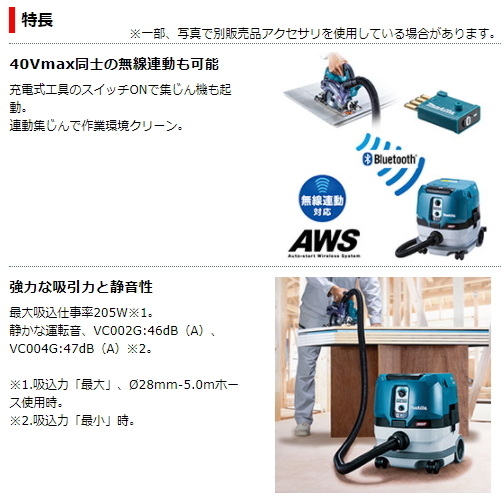 マキタ 充電式集じん機 VC002GZ 本体のみ 40V 粉じん専用 無線連動対応 新品_画像2