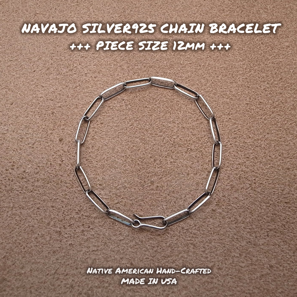 12mm ナバホシルバーチェーン ブレスレット NAVAJO CHAIN BRACELET -MADE IN USA インディアンジュエリーMADE  IN USA｜PayPayフリマ