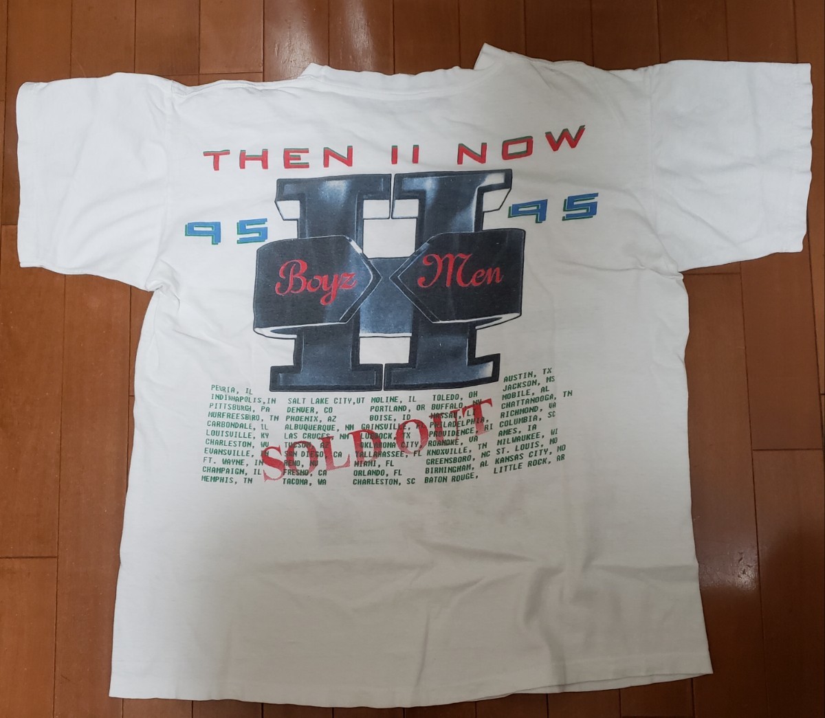 90sヴィンテージミュージックTシャツ 古着 BOYZ Ⅱ MEN XL 白の画像3