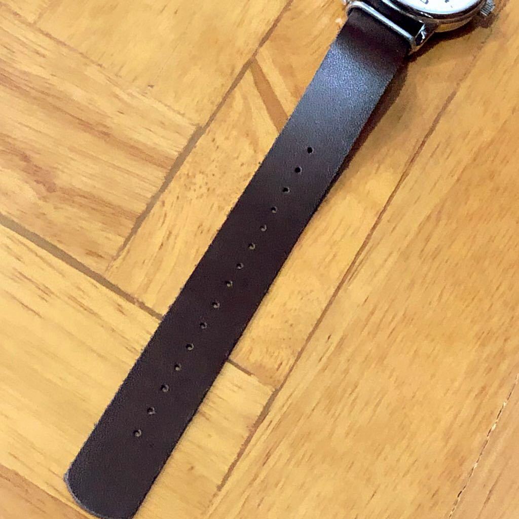 【即決/送料無料】 TIMEX タイメックス ビッグイージーリーダー 42mm ミリタリーウォッチ 白文字盤 クォーツ NATOベルト 中古腕時計_画像2