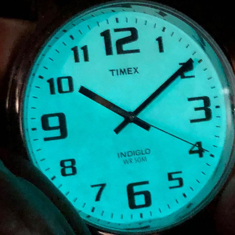 【即決/送料無料】 TIMEX タイメックス ビッグイージーリーダー 42mm ミリタリーウォッチ 白文字盤 クォーツ NATOベルト 中古腕時計_画像6