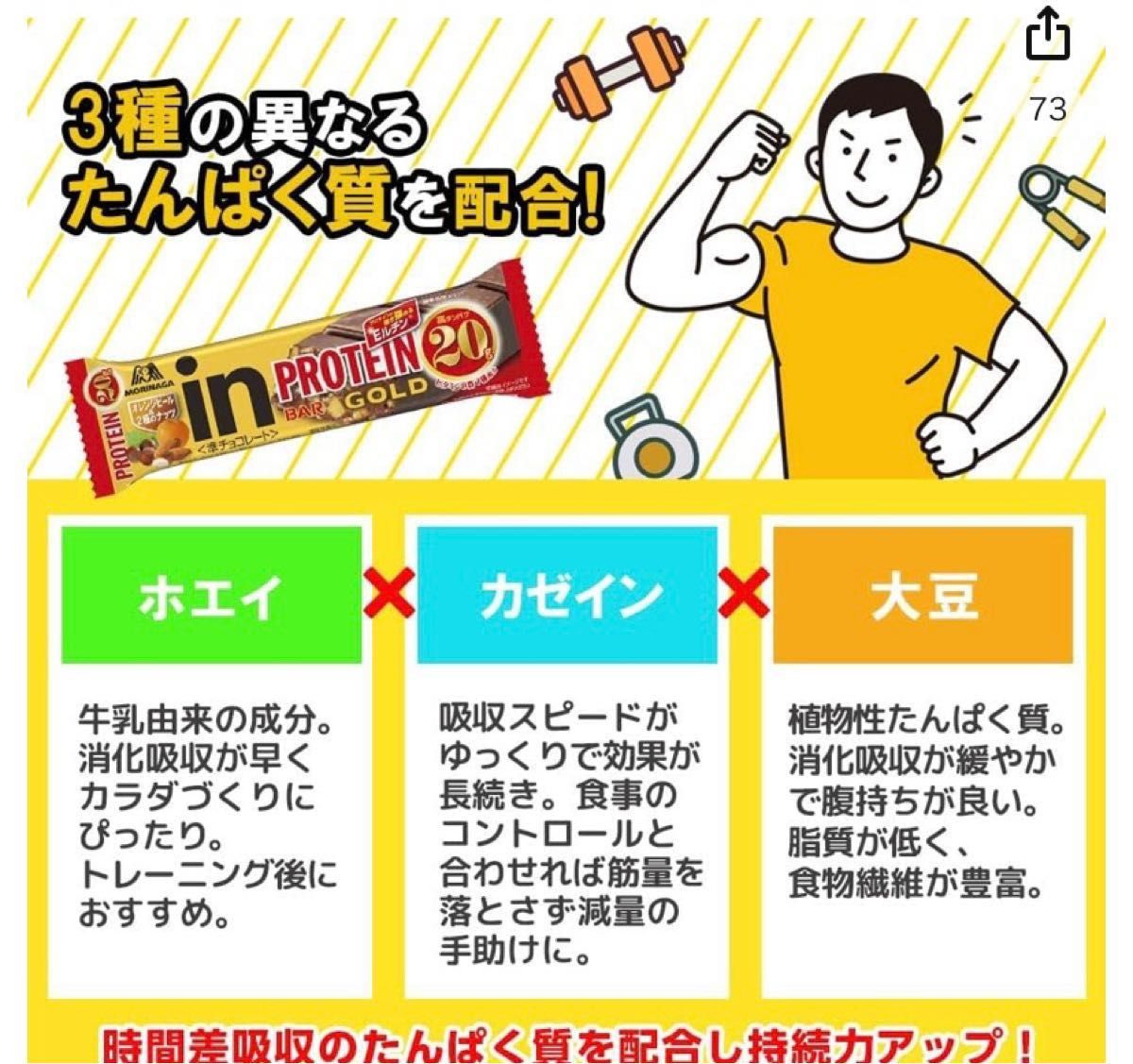 森永製菓 inプロテインバー ゴールド オレンジピール＆2種のナッツ144本