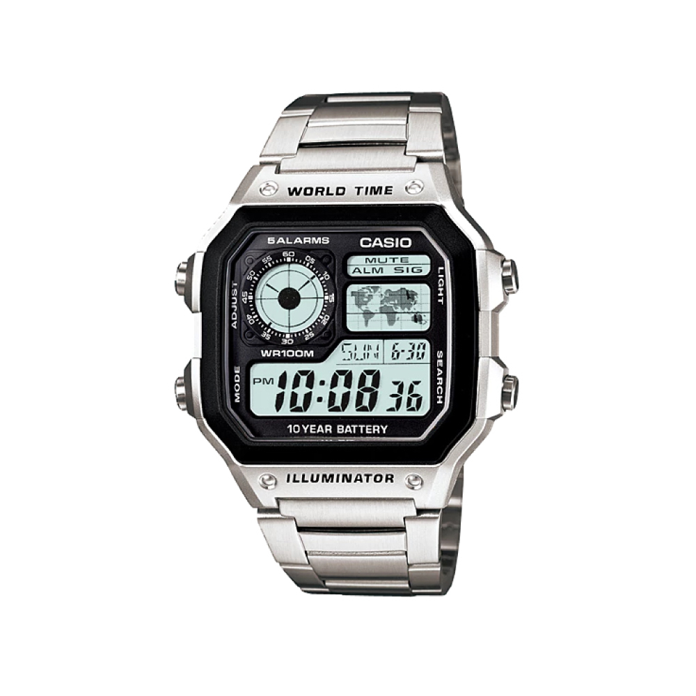 CASIO STANDARD カシオ スタンダード デジタル シルバー メタル AE-1200WHD-1A 腕時計 メンズ CASIO専用ケース付き ★新品 送料無料_画像2