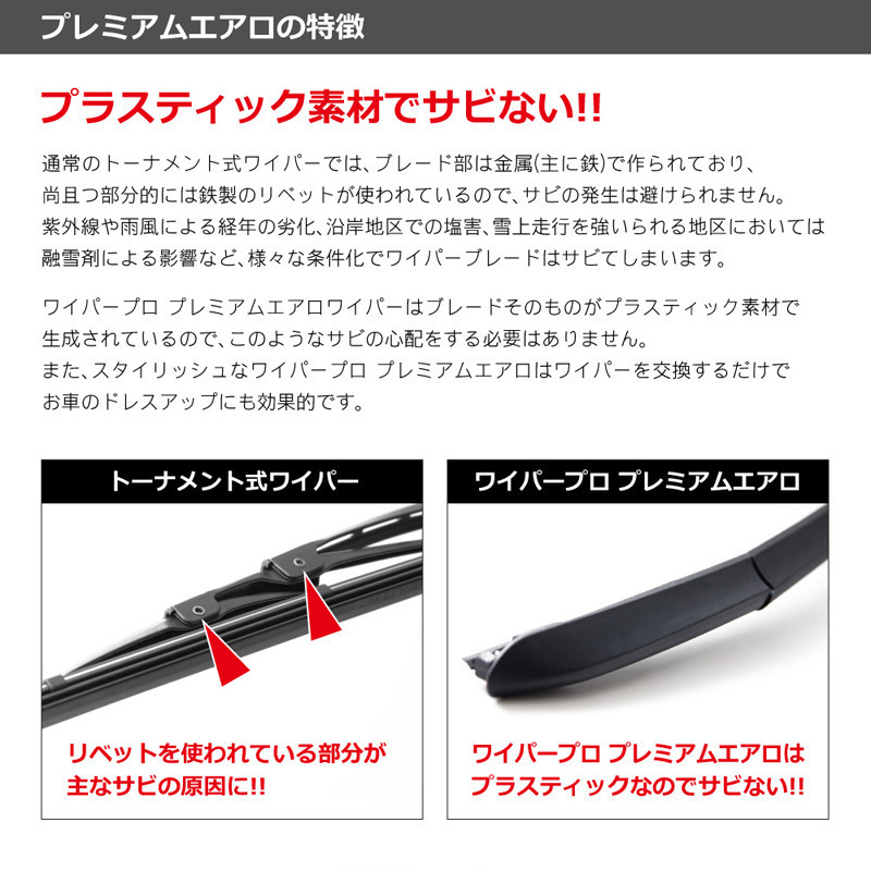 純正エアロタイプ ワイパー レクサス RX H21.1～H27.9 GGL10W/15W/16W、GYL10W/15W/16W 1台分/2本SET送料無料GC6555_画像3