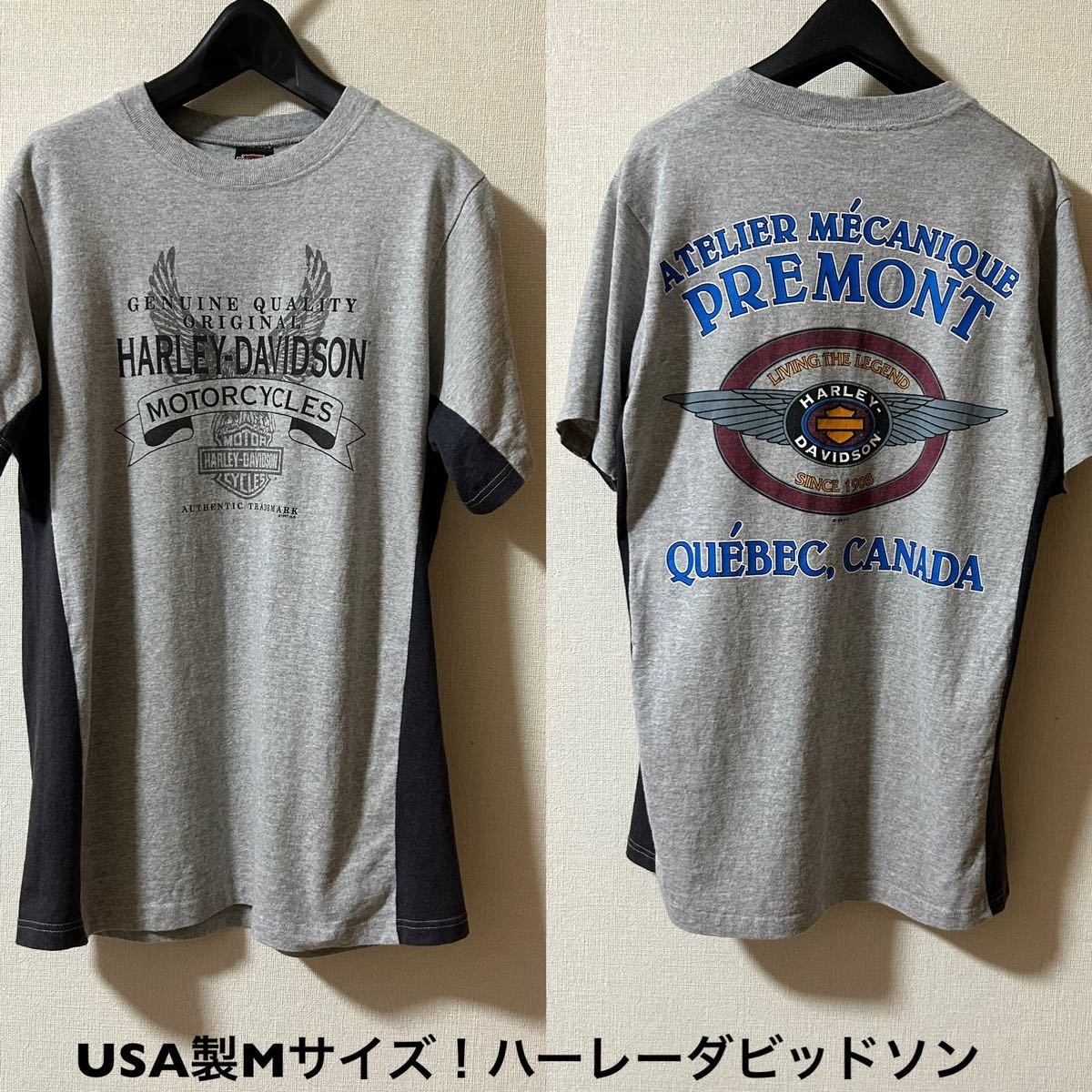 USA製Mサイズ ハーレーダビッドソン 古着半袖Tシャツ グレー USA製Mサイズ ハーレーダビッドソン 古着半袖Tシャツ グレー
