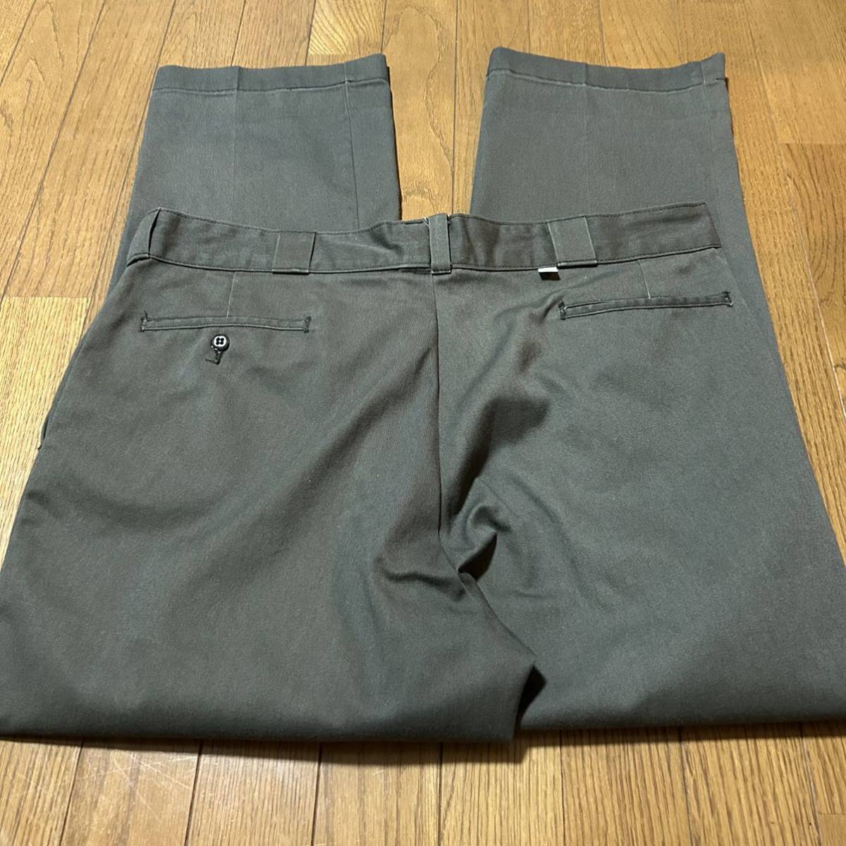 デカパンUSA製W100-股下74cm！ディッキーズ dickies 古着ワークパンツ チビタグ YKKジップ オリーブ アメカジ古着_画像6