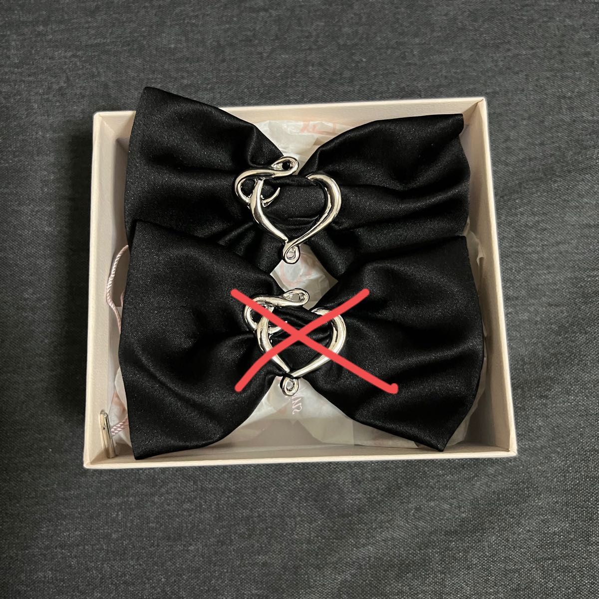 the virgins　heart charm ribbon barretta リボンバレッタ 1つ