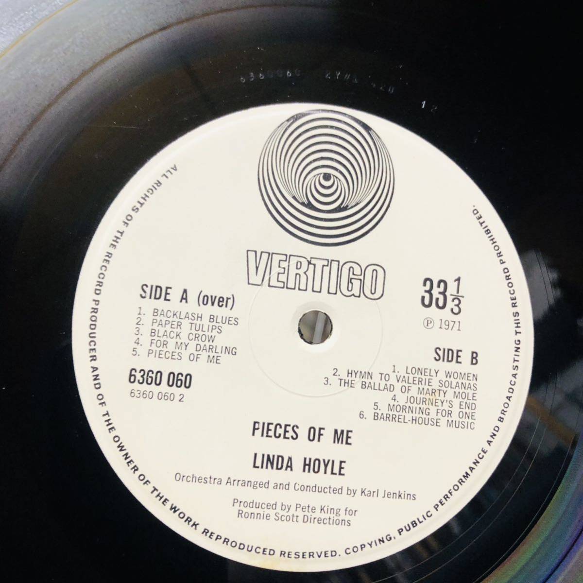 UKジャズロック古典 LP 〓 Linda Hoyle - - Pieces Of Me ‘71英国VERTIGO 〓アフィニティAffinity *極美盤*_画像7
