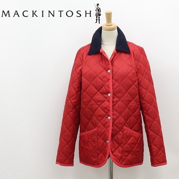 ◆MACKINTOSH マッキントッシュ 中綿 キルティング ジャケット 赤 レッド×ネイビー 32_画像1