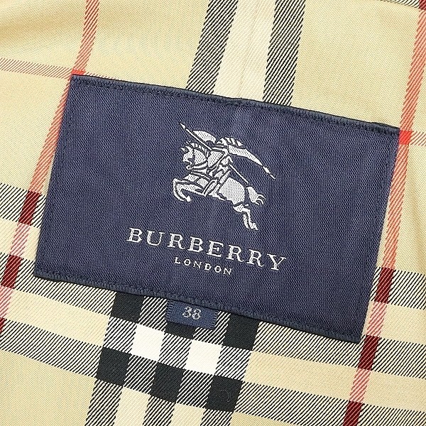 国内正規品◆BURBERRY LONDON バーバリー ロンドン 裏地ノバチェック柄 スプリング トレンチ ロング コート ベージュ 38_画像6