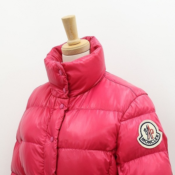 ●MONCLER モンクレール CLAIRE クレア デカロゴ ワッペン付き ダウン ジャケット ピンク 00_画像3