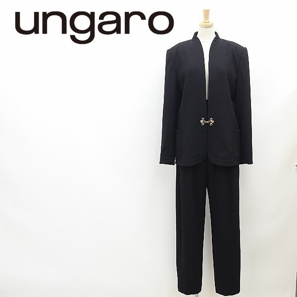  beautiful goods Vintage *ungaro Ungaro design . no color jacket & high waist pants suit setup black black 11
