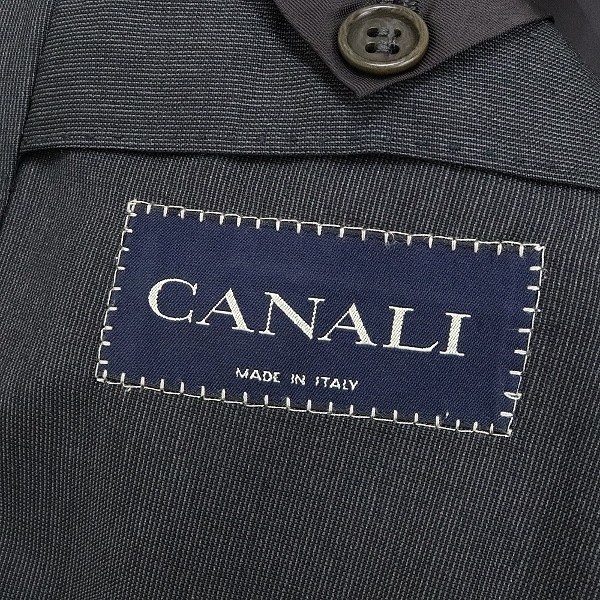 ◆CANALI カナーリ 3釦 スーツ セットアップ チャコールグレー 46_画像6