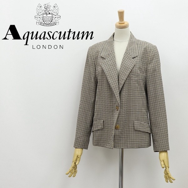 ◆Aquascutum アクアスキュータム チェック柄 2釦 ジャケット 9_画像1