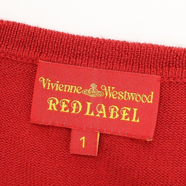 ◆Vivienne Westwood RED LABEL ヴィヴィアン ウエストウッド レッドレーベル オーブ刺繍 リボン ニット セーター レッド 1_画像5