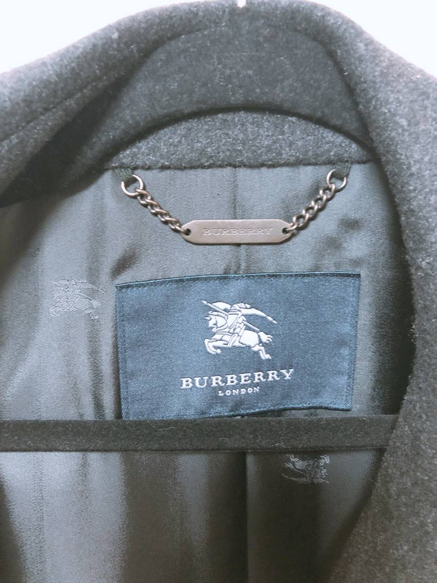 Burberry バーバリー London 最上級コート　カシミア100% L〜XL相当 ダークグレー メンズ ステンカラー_画像2