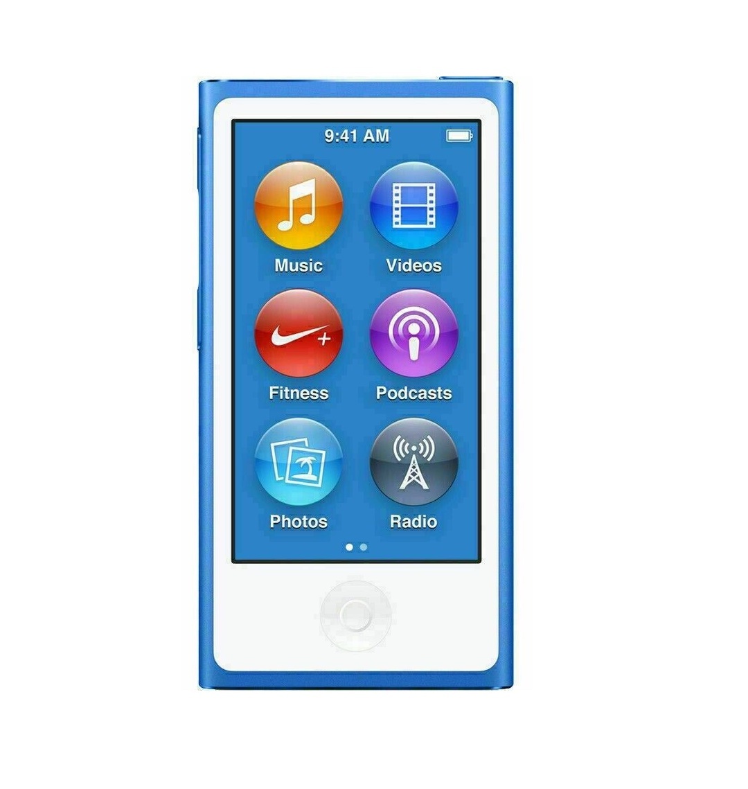 M-Player iPod Nano 第7世代 16GB ブルー 新品未開封　純正充電コード　フィルム　カバー付