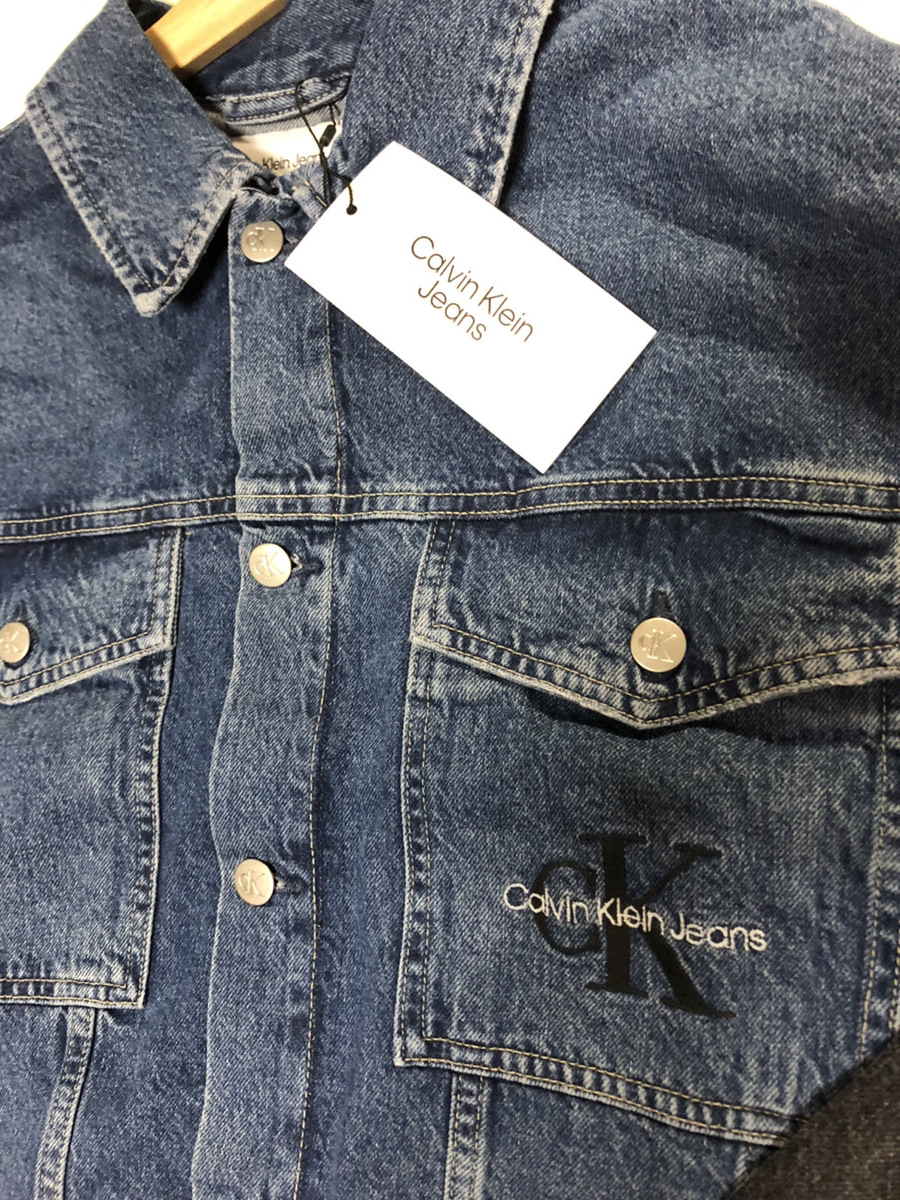 交渉OK！　Calvin Klein Jeans　オーバーサイズ ショート丈 デニムジャケット　Oversz CrpDn JKtLd32　/(US)M