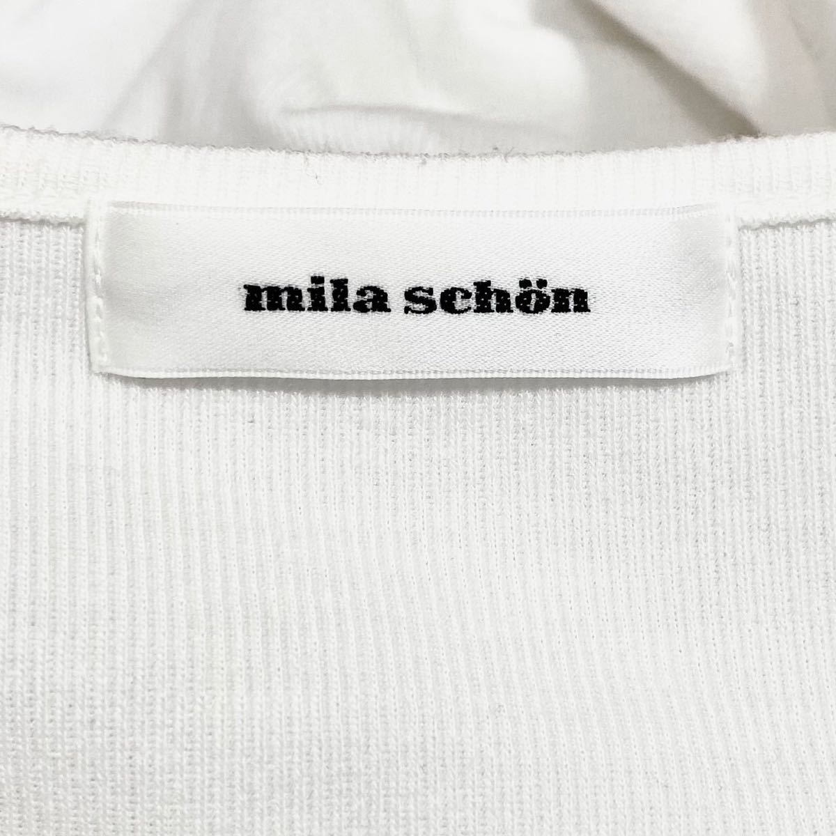 【美品】　ミラショーン　mila schon　レディース　トップス　カットソー　七分袖　ラインストーン　丸首_画像8