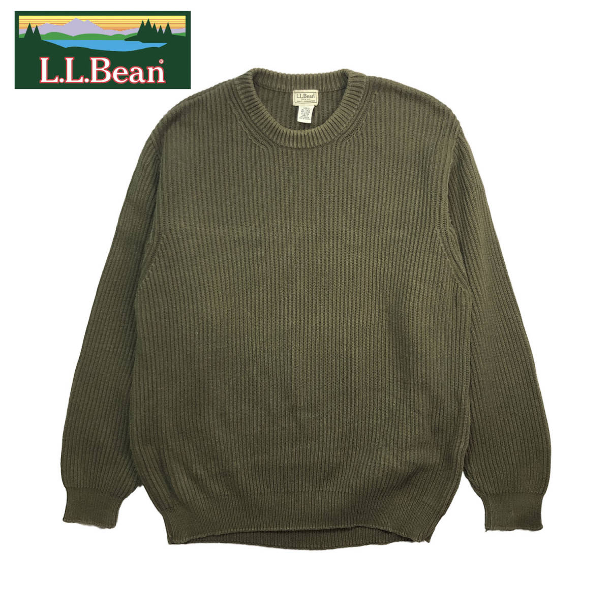 USA 古着 L L Bean アウトドア コットンニット クルーネック セーター