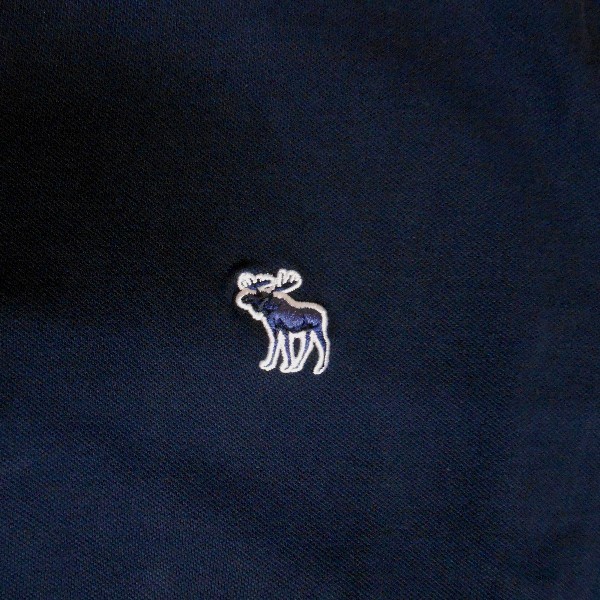 アバクロ*Abercrombie&Fitch*US:XXL/ネイビー/アイコン刺繍半袖ポロシャツの画像5