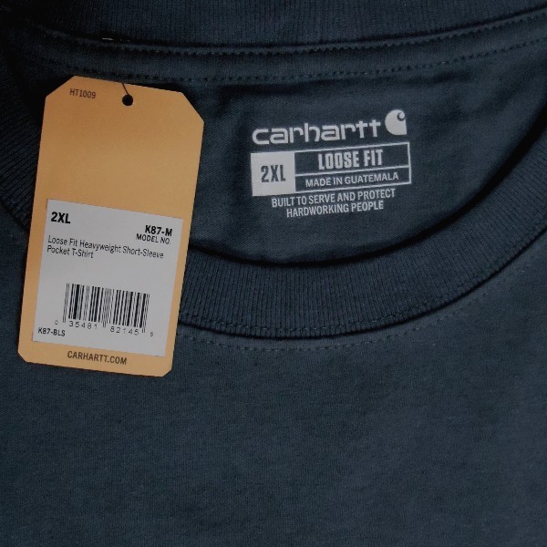 carhartt*カーハート/US:2XL/グレー/K87 ポケ付クルーネック半袖Tの画像3