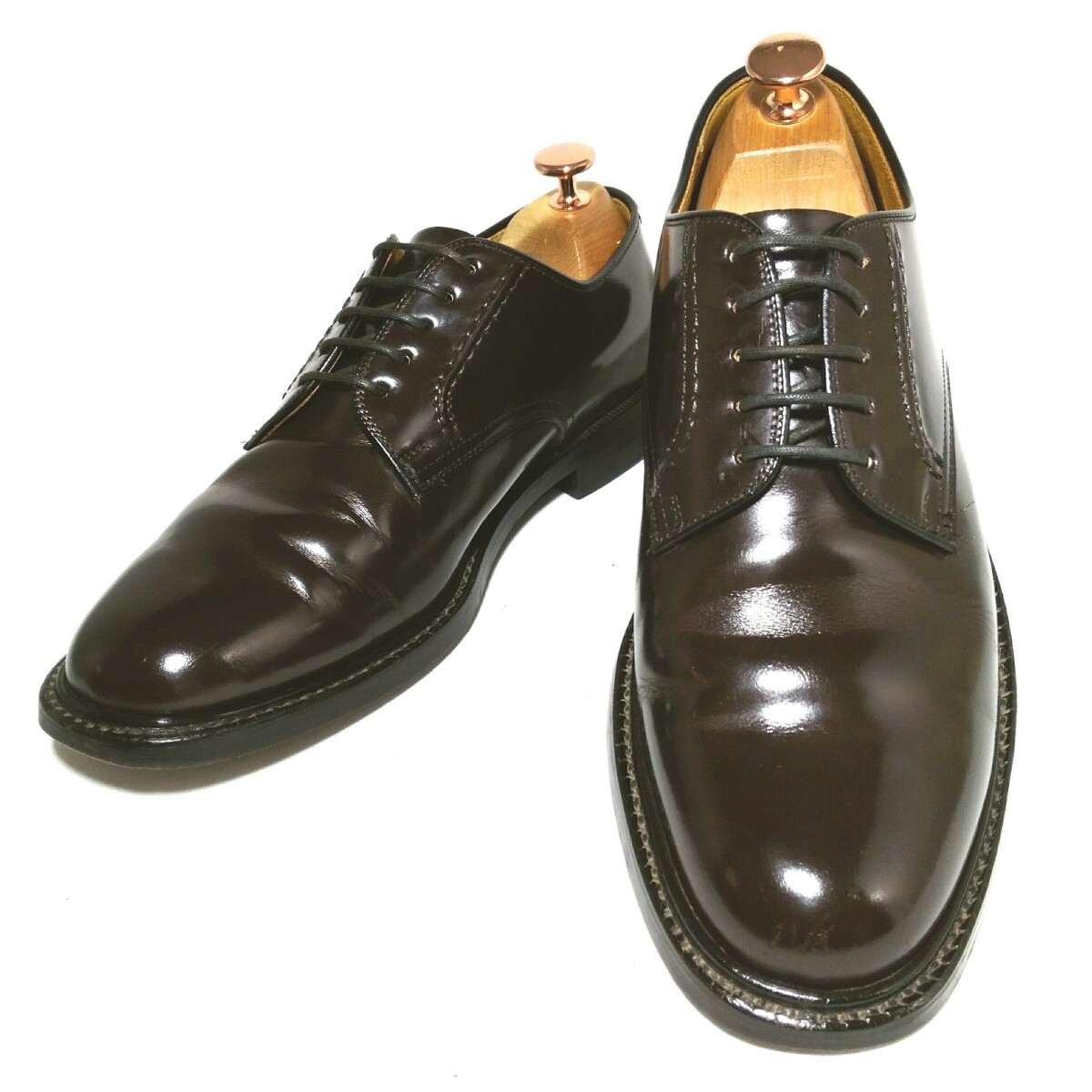 C303【REGAL】リーガル　プレーントゥ　2504　メンズ　紳士靴　外羽根　24.0cm　ダークブラウン　茶色　ビジネスシューズ　革靴　本革