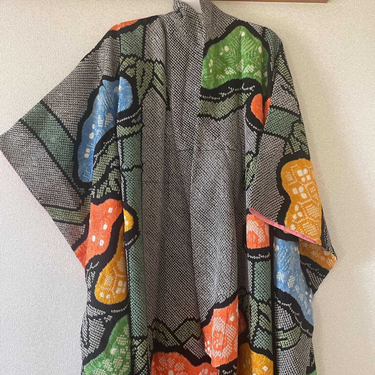 * Showa Retro long-sleeved kimono * high class total aperture stop long-sleeved kimono * beautiful goods free shipping 