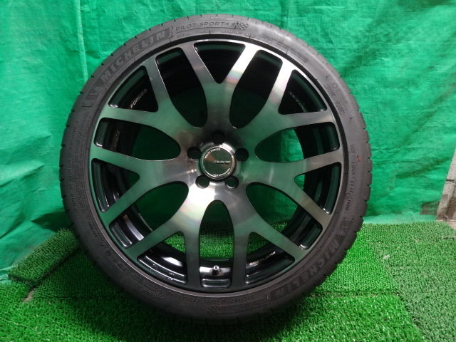 RAYS WALTZ S7 18×7.5J +48 5H PCD100●ミシュラン 225/40R18 プリウス 86 中古タイヤ付鍛造ホイール4本●ム70_①のタイヤ付ホイール